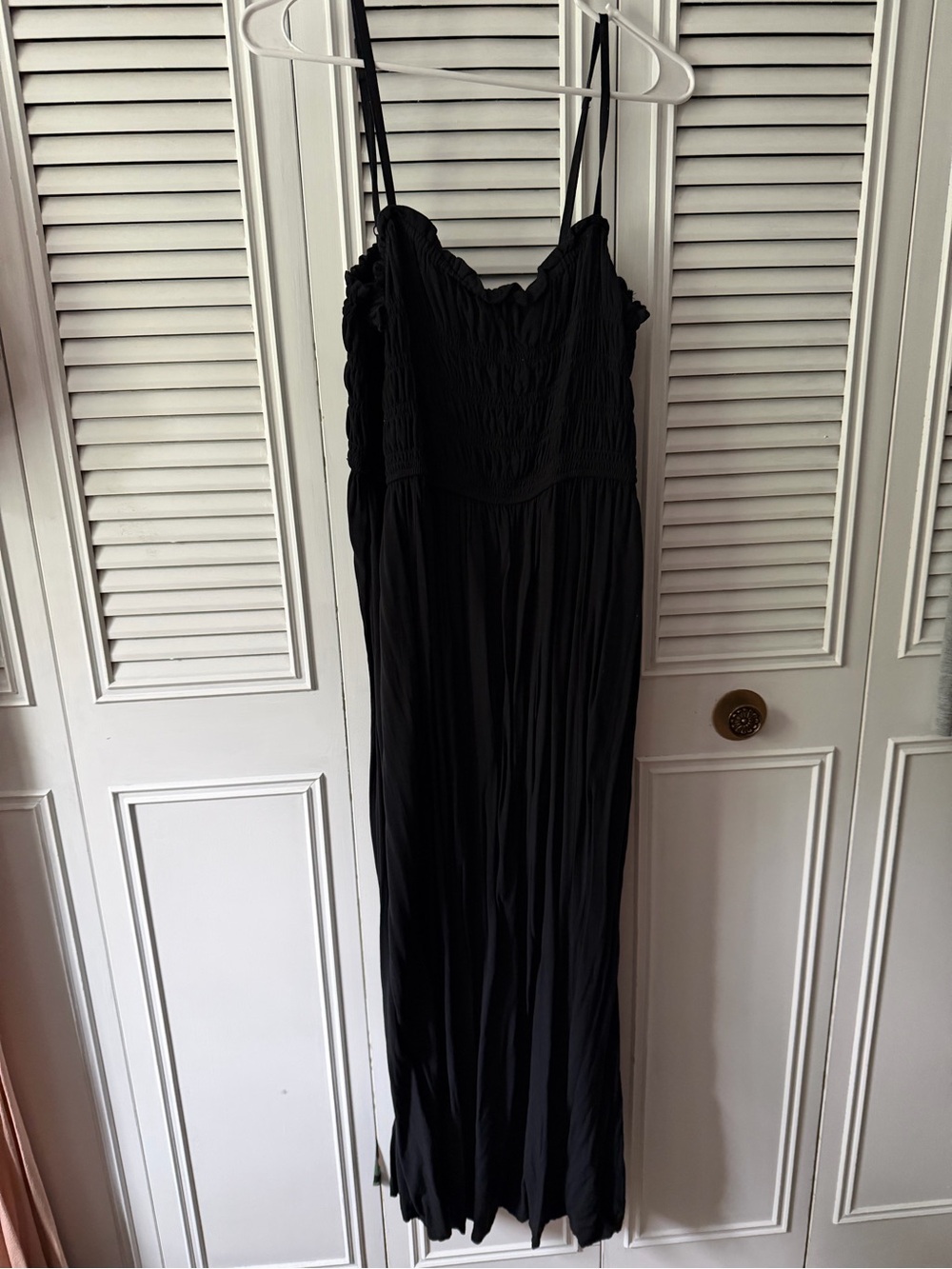 Old Navy Black Smocked Maxi Dress with Spaghetti Straps
